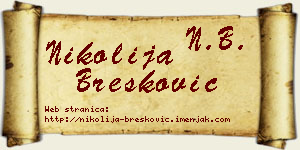 Nikolija Brešković vizit kartica